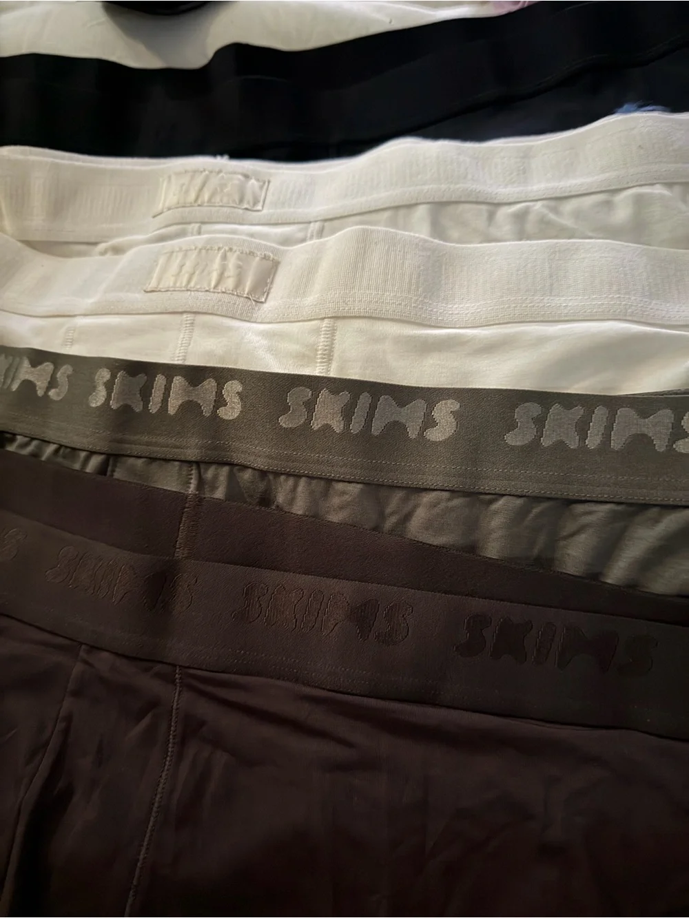 SKIMS Men’s Cotton-Blend Briefs – White, Gray, 5 pack sz 5x